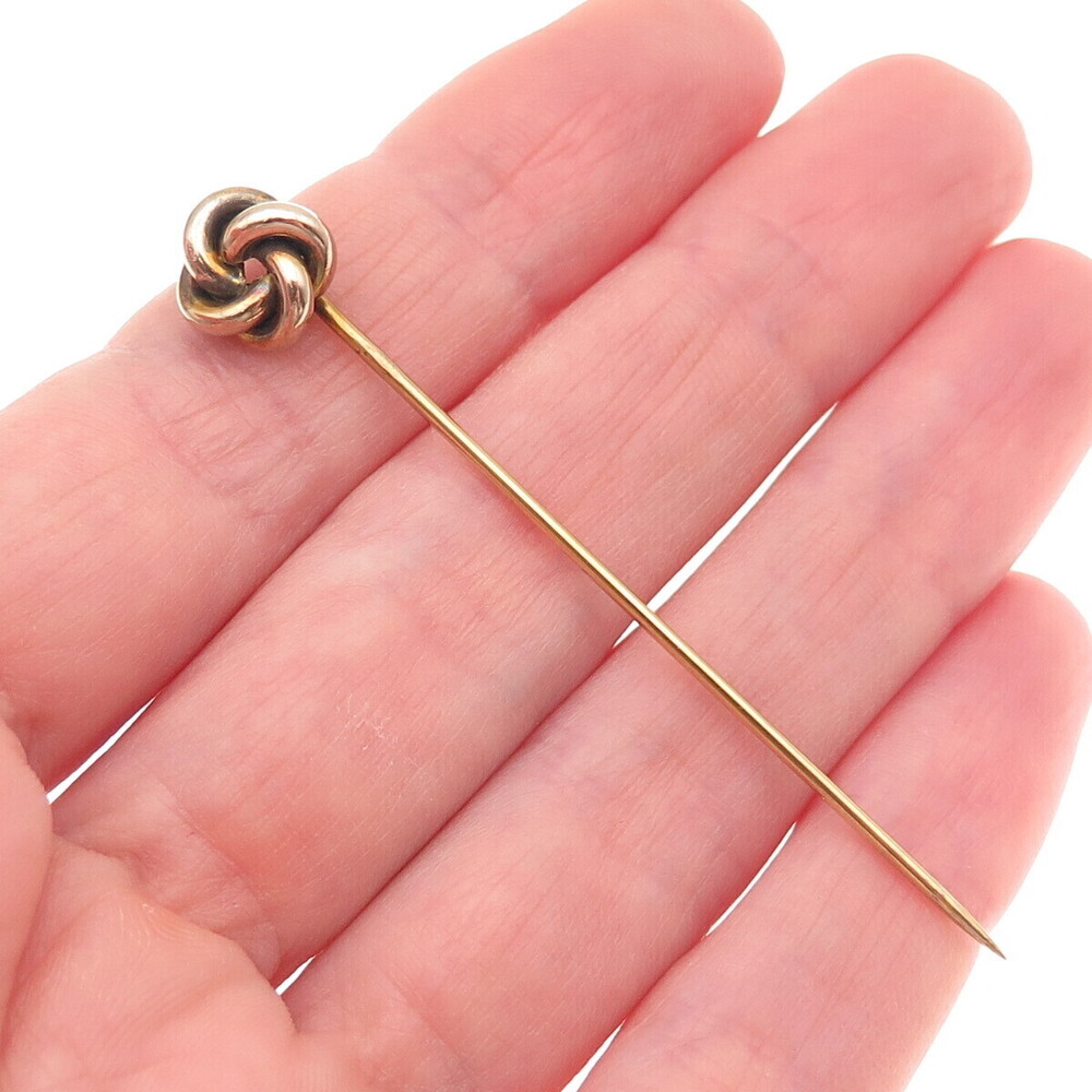 Theo W. Foster & Bro. Co. Gold Filled Antique Art Deco Twisted Knot Lapel Pin